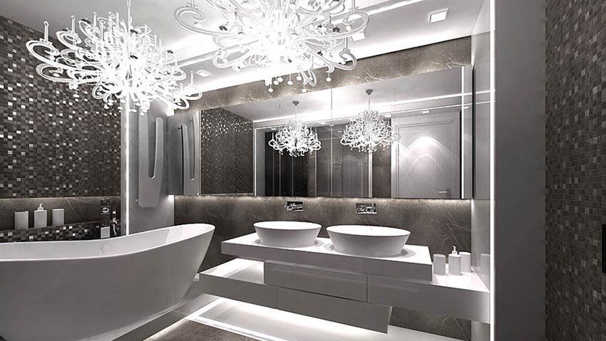 Chiếc đèm chùm có thiết kế tỉ mỉ chính là điểm nhấn đặc biệt cho căn hộ