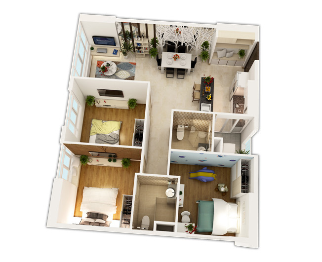 Mặt bằng căn hộ 1