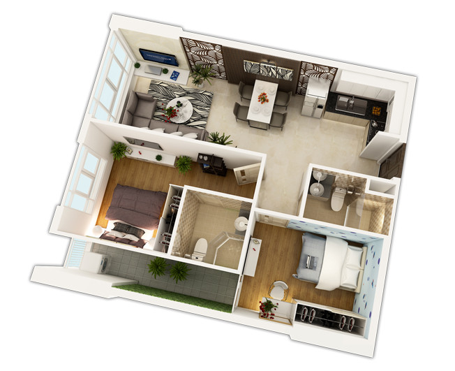 Mặt bằng căn hộ 2