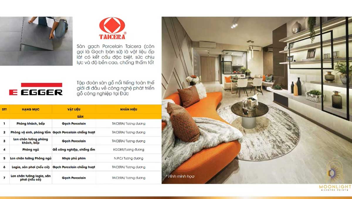 Danh muc Vat lieu Du an Căn hộ moonlight Centre Point Bình Tân