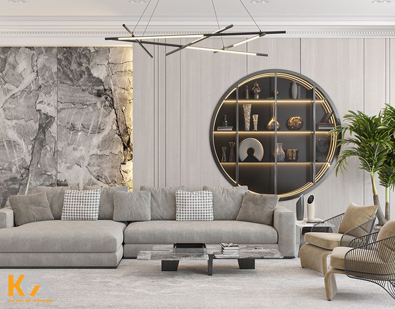 Mẫu kệ gỗ treo tường dành cho diện tích phòng khách nhỏ