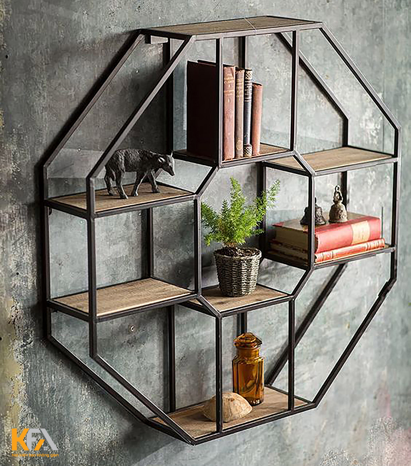 Mẫu kệ gỗ treo tường dành cho diện tích phòng khách nhỏ