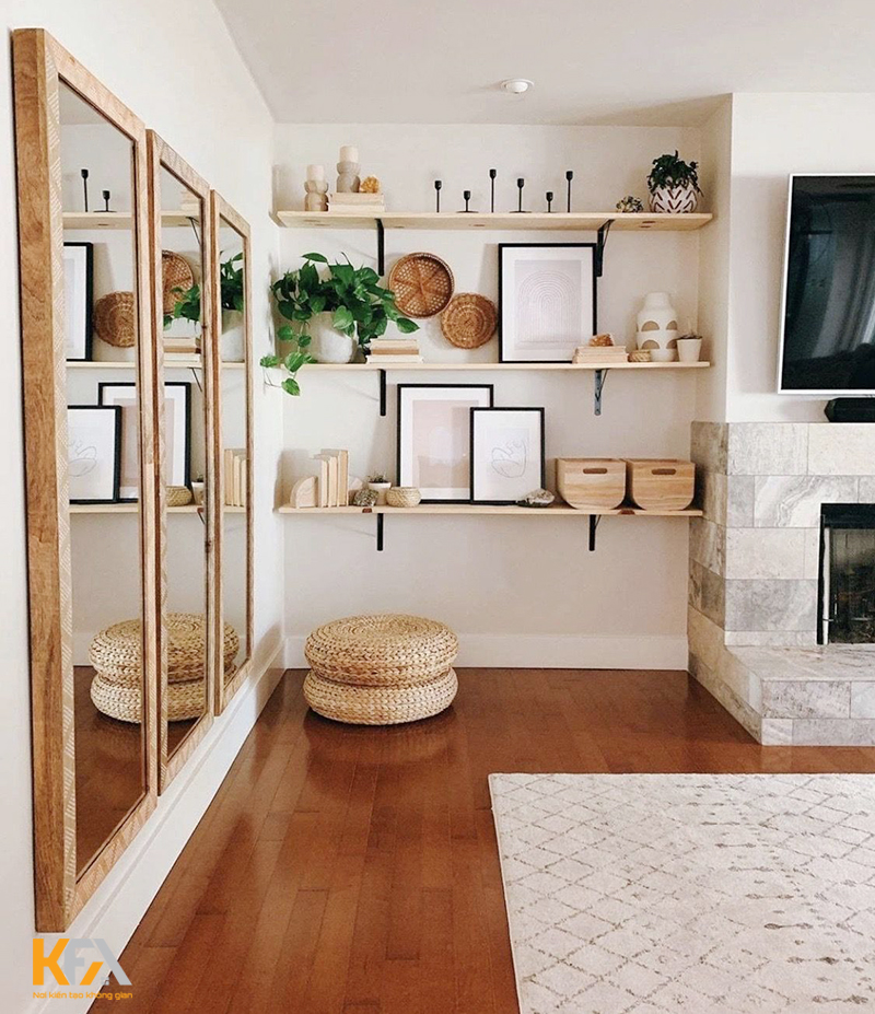 50+ mẫu kệ trang trí phòng khách nhỏ cho chung cư hiện đại