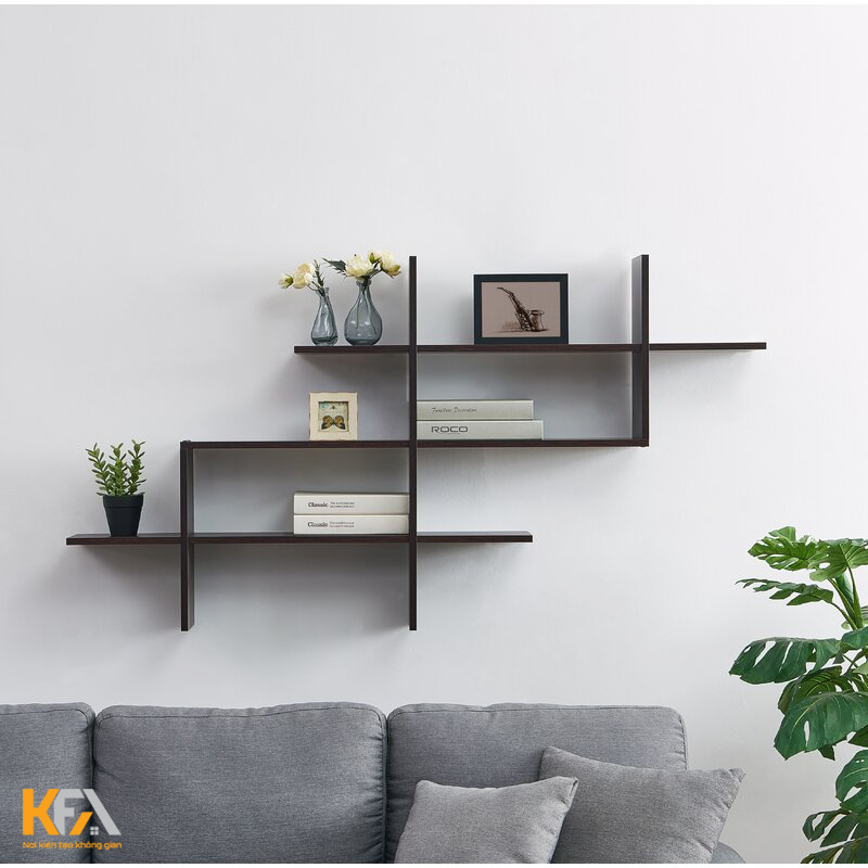 Kệ trang trí phòng khách nhỏ treo tường