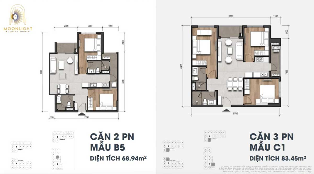 Thiet ke Can ho 2PN va 3PN
