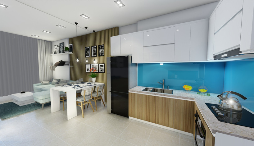 Thiết kế nội thất phòng bếp căn hộ Saigon Gateway