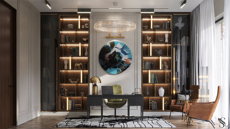 Tủ rượu âm tường bằng gỗ