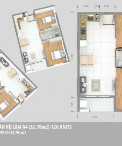 Thiết kế căn 52,7m2 green town bình tân